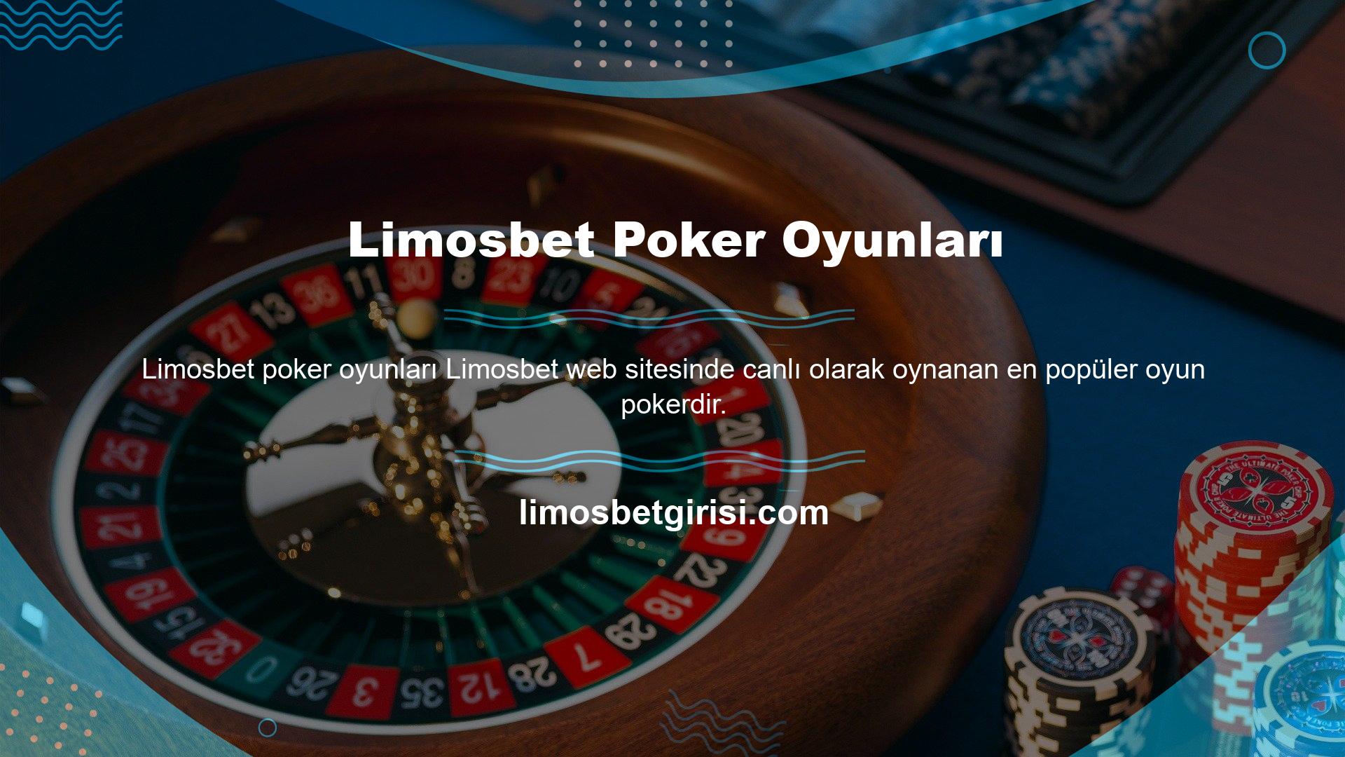 Limosbet sitesinde bir poker odası mevcuttur